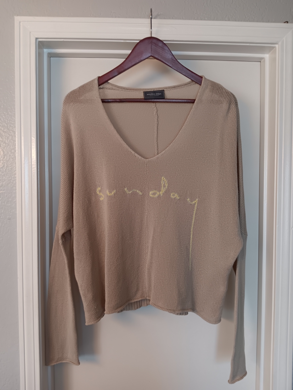 Wooden Ships Women's Lightweight Taupe Knit 'Sunday' Sweater